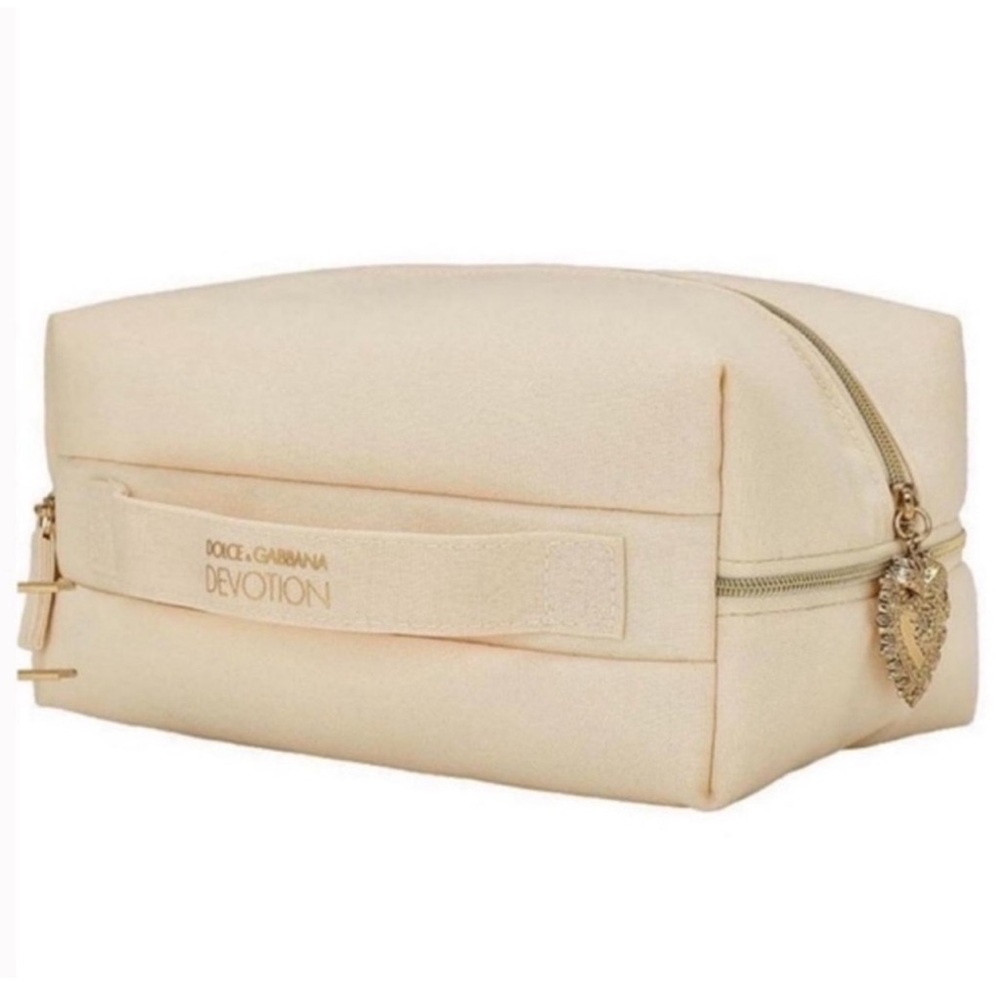 Dolce & Gabbana Devotion Cream Pouch with Gold Heart Charm